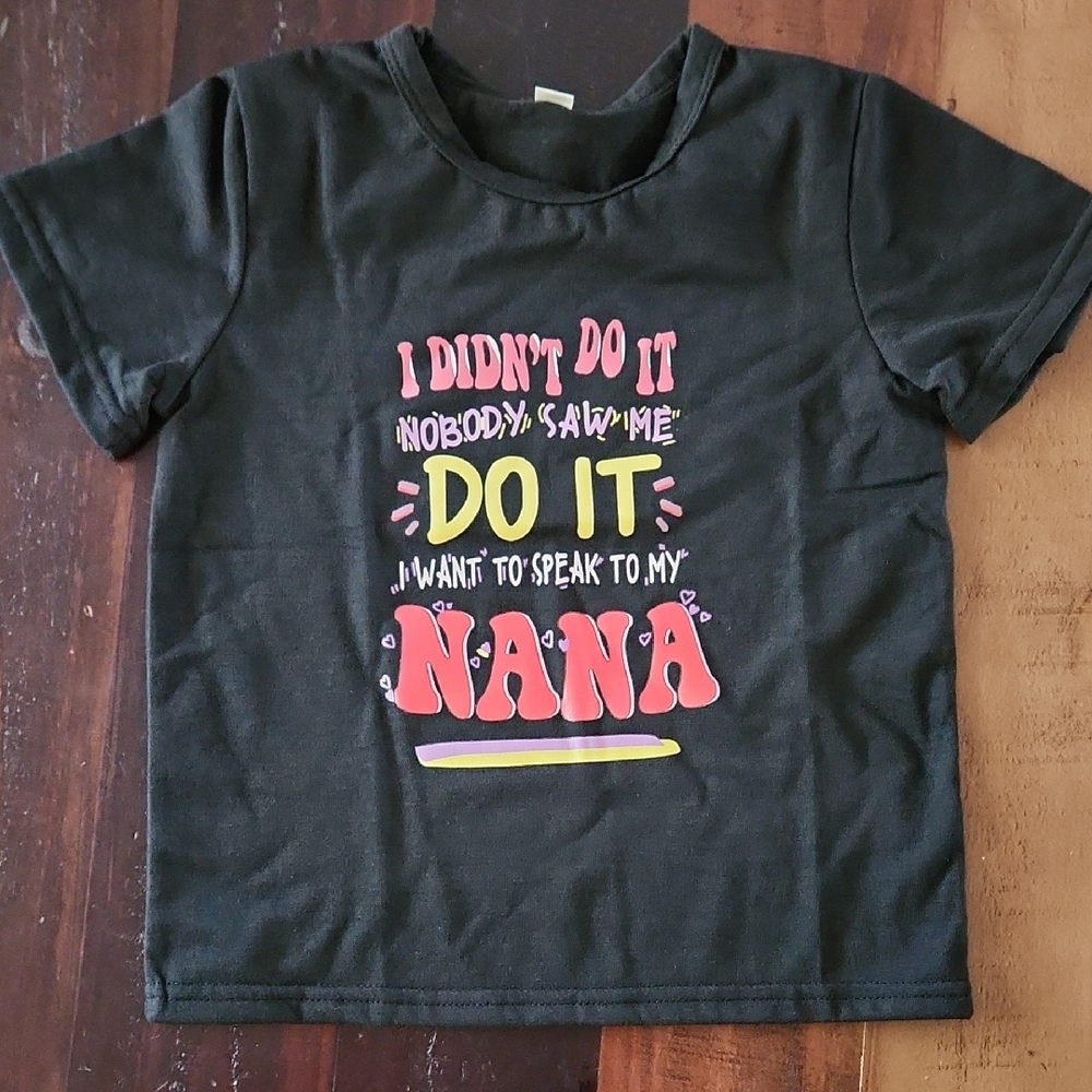 Kids Black Graphic T-Shirt